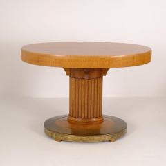 Oval Jugend Center Table in Oak with Brass Details Finland Early 20th Century - 4588132