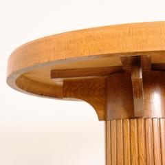 Oval Jugend Center Table in Oak with Brass Details Finland Early 20th Century - 4588135