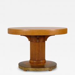 Oval Jugend Center Table in Oak with Brass Details Finland Early 20th Century - 4588986