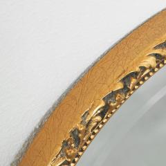 Oval Mirror in Gold Painted Wood 1960s - 4608967
