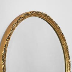 Oval Mirror in Gold Painted Wood 1960s - 4608982