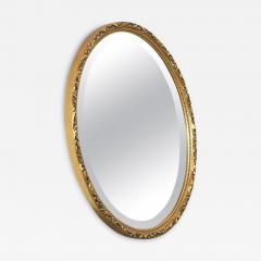 Oval Mirror in Gold Painted Wood 1960s - 4610211