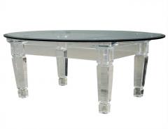 Oval Modern Acrylic and Glass Cocktail Table - 1997845