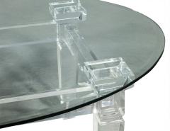 Oval Modern Acrylic and Glass Cocktail Table - 1997846