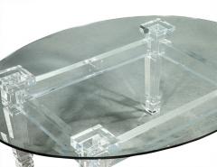 Oval Modern Acrylic and Glass Cocktail Table - 1997847