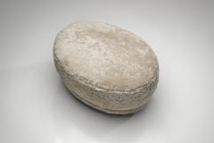 Oval Ottoman in Sheepskin Europe Mid 20th Century - 4604295