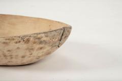 Oval Shaped Bleached and Scrubbed Rustic Swedish Dugout Bowl - 3393346