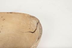 Oval Shaped Bleached and Scrubbed Rustic Swedish Dugout Bowl - 3393347