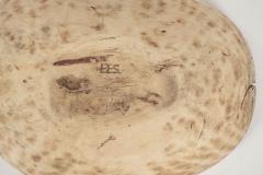 Oval Shaped Bleached and Scrubbed Rustic Swedish Dugout Bowl - 3393351