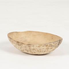 Oval Shaped Bleached and Scrubbed Rustic Swedish Dugout Bowl - 3393352