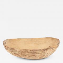 Oval Shaped Bleached and Scrubbed Rustic Swedish Dugout Bowl - 3395675