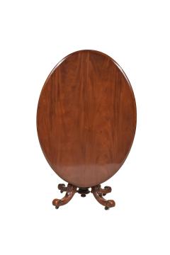 Oval Table Single Pedestal Mahogany Tilt Top England 1850 s - 4751134