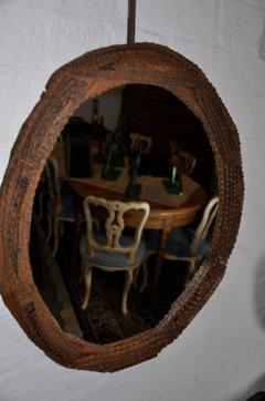 Oval Tramp Art Frame with Mirror - 1754174