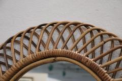 Oval Wall Mirror in Bamboo Italy 1960s by Franco Albini - 3914559