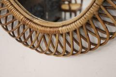 Oval Wall Mirror in Bamboo Italy 1960s by Franco Albini - 3914560