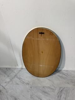 Oval Wall Mirror with Decorative Brass Frame 1970s - 4290551