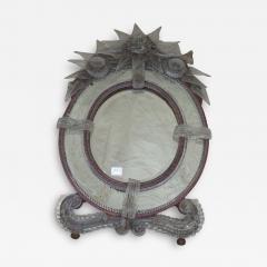 Oval and Bicolor Murano Mirror - 2496790