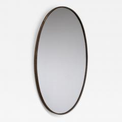 Oval brass mirror with beaded decoration - 3272092