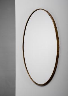 Oval brass wall mirror - 4616391