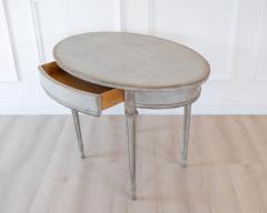 Oval table in the Gustavian style is finished in grey - 4791610