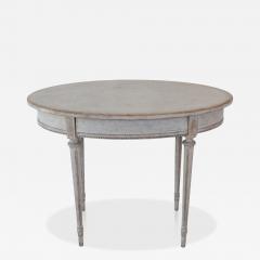 Oval table in the Gustavian style is finished in grey - 4791774