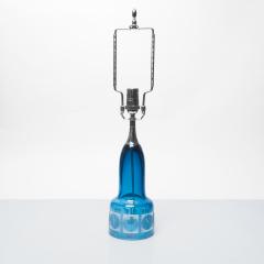 Ove Sandeberg Pair of Scandinavian Modern Blue Etched Glass Lamps by Ove Sandberg Kosta - 591203