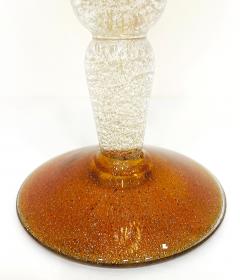 Over scale Murano Blown Glass Footed Vase Gold inclusions - 3954232