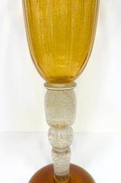 Over scale Murano Blown Glass Footed Vase Gold inclusions - 3954234