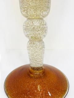 Over scale Murano Blown Glass Footed Vase Gold inclusions - 3954236