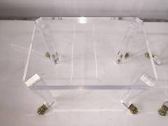 Over the Top French 80 s Lion Feet on Acrylic Side Tables - 4628122