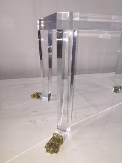 Over the Top French 80 s Lion Feet on Acrylic Side Tables - 4628126