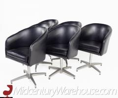 Overman Style Mid Century Black Vinyl Pod Occasional Lounge Chair Set of 6 - 2576927