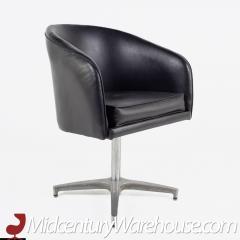 Overman Style Mid Century Black Vinyl Pod Occasional Lounge Chair Set of 6 - 2576928