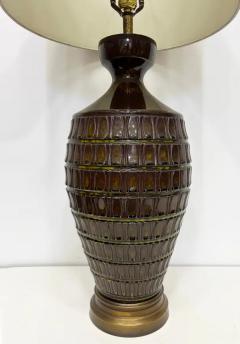 Overscale Glazed Mid century Modern Ceramic Table Lamps Pair - 4106748