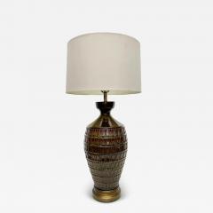 Overscale Glazed Mid century Modern Ceramic Table Lamps Pair - 4106926