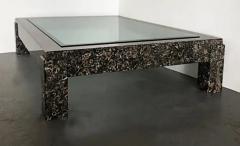 Overscale Marble Coffee Table with Inset Glass Top - 3507913