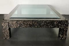 Overscale Marble Coffee Table with Inset Glass Top - 3507924