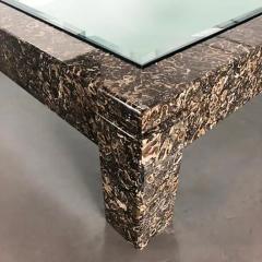 Overscale Marble Coffee Table with Inset Glass Top - 3507926