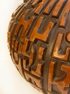 Overscale Mid century Modern Incised Brutalist Table Lamp - 4316838