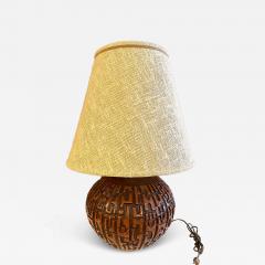Overscale Mid century Modern Incised Brutalist Table Lamp - 4319422