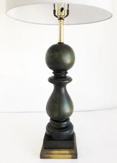 Overscale Vintage Carved Wood Balustrade Table Lamps - 3513448