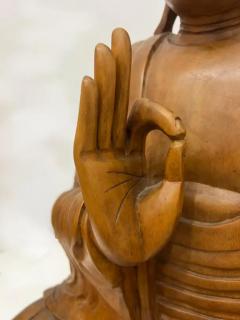 Overscale Vintage Hand Carved Asian Buddha Statue Vitarka Teaching Mudra - 3611876