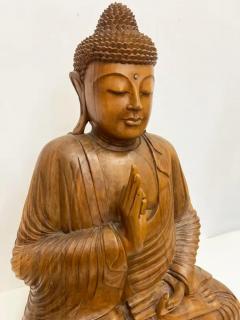 Overscale Vintage Hand Carved Asian Buddha Statue Vitarka Teaching Mudra - 3611877