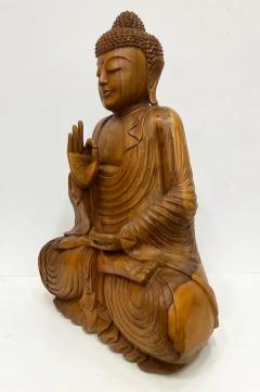 Overscale Vintage Hand Carved Asian Buddha Statue Vitarka Teaching Mudra - 3611962