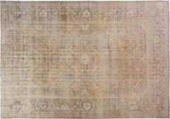 Oversize 19 century Beige Hand Knotted Kerman Rug or Carpet - 4804982