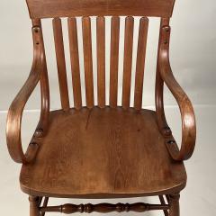 Oversize Arts Crafts Carved Oak Armchair - 3858468