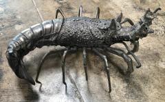 Oversize Lobster Sculpture in Pewter Made in Florence Italy for Teghini 1970s - 875570