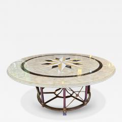 Oversize Mid century Round Marble Dining Table 1960s - 3090961