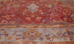 Oversized 19th Century Turkish Oushak Red Handwoven Wool Rug - 2464578