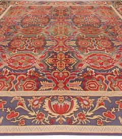 Oversized Antique French Aubusson Bold Geometric Handmade Wool Carpet - 2455242